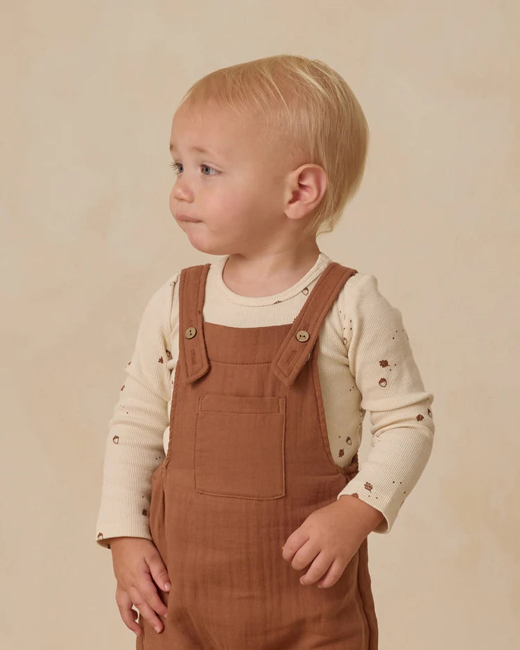 Ribbed Bodysuit, 2 Pack | Cedar Micro Stripe, Acorns | Quincy Mae