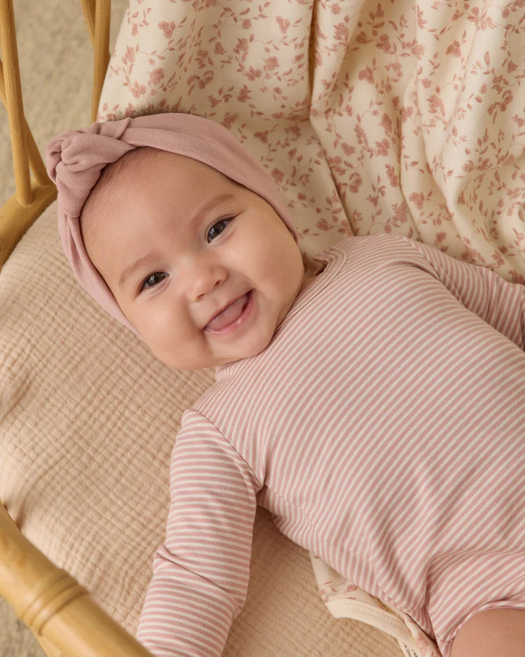 Jersey Bodysuit, 2 Pack | French Garden, Rose Micro Stripe | Quincy Mae