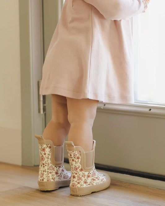 Rain Boots | Bloom Ivory | Quincy Mae