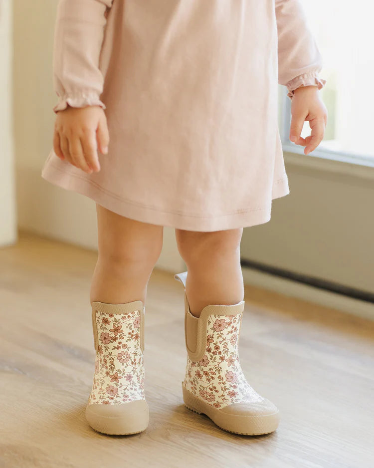 Rain Boots | Bloom Ivory | Quincy Mae