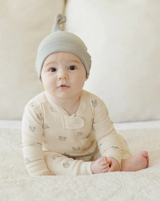 Knotted Baby Hat | Steel Blue | Quincy Mae