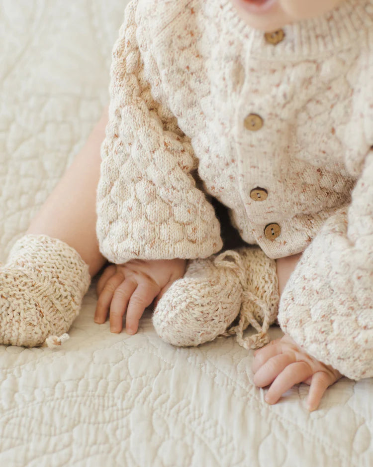Bubble Knit Cardigan | Natural Confetti | Quincy Mae