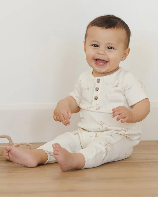 Short Sleeve Jumpsuit | Fox Land | Quincy Mae