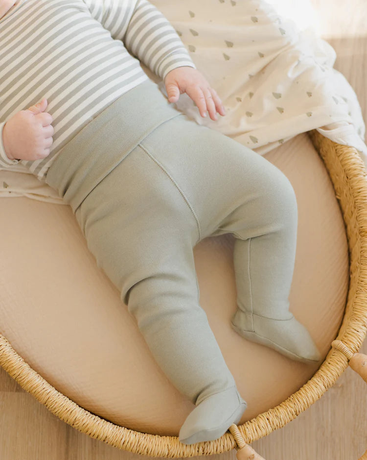 Side Snap Bodysuit + Pant Set | Fern Stripe | Quincy Mae