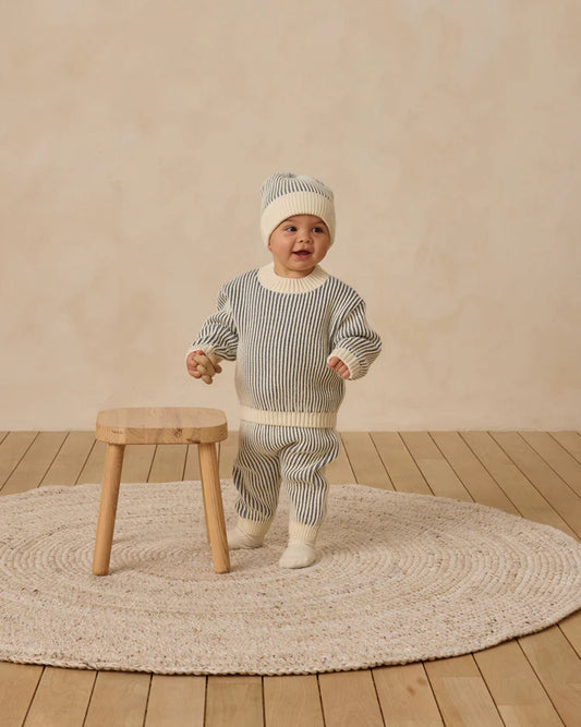 Relaxed Knit Sweater | Ocean | Quincy Mae