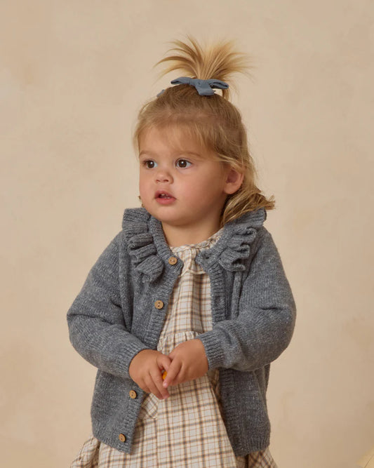 Ruffle Collar Cardigan | Ocean | Quincy Mae
