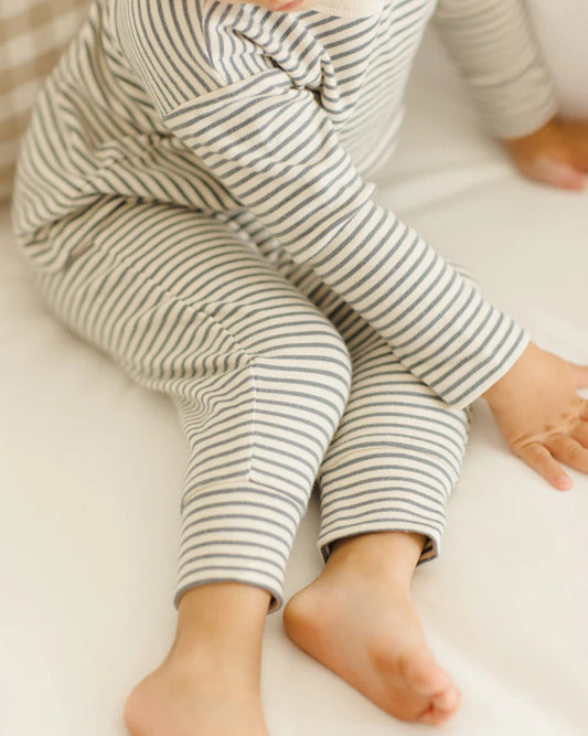 Drawstring Pant | Ocean Micro Stripe | Quincy Mae