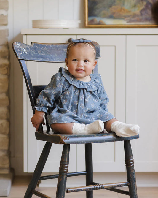 Long Sleeve Isla Dress | Blue Floral | Quincy Mae