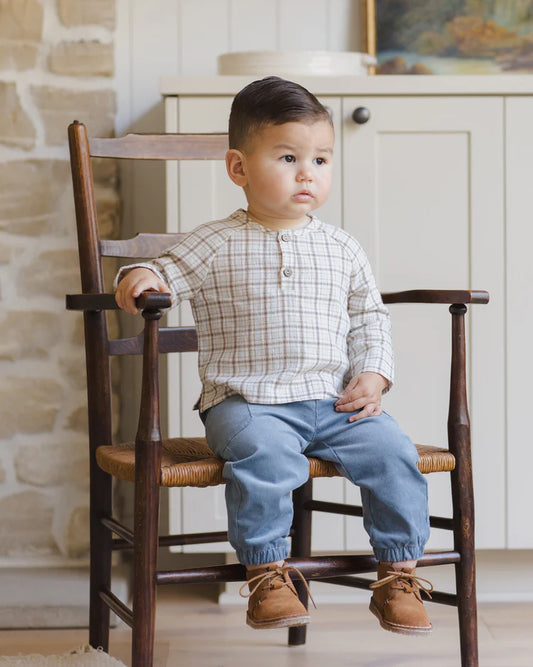 Zion Shirt | Blue Plaid | Quincy Mae