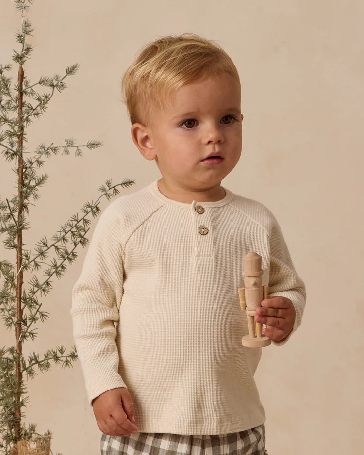 Henley Knit Top | Natural | Quincy Mae