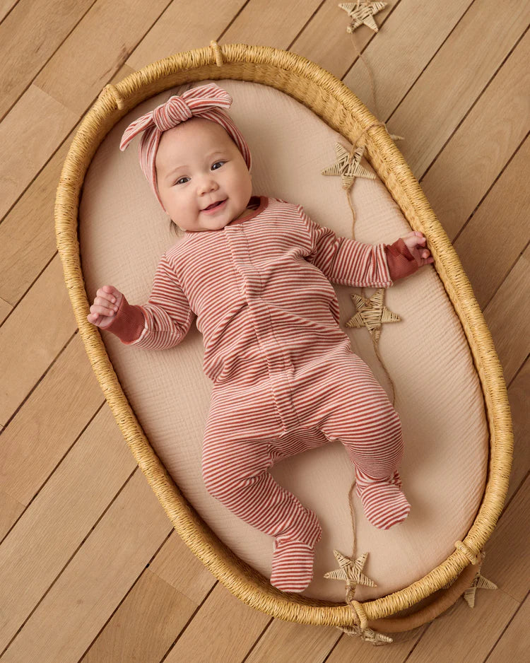 Velour Bow Headband | Candy Stripe | Quincy Mae