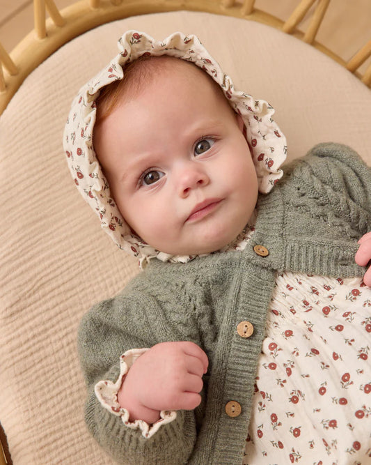 Woven Ruffle Bonnet | Winter Ditsy | Quincy Mae