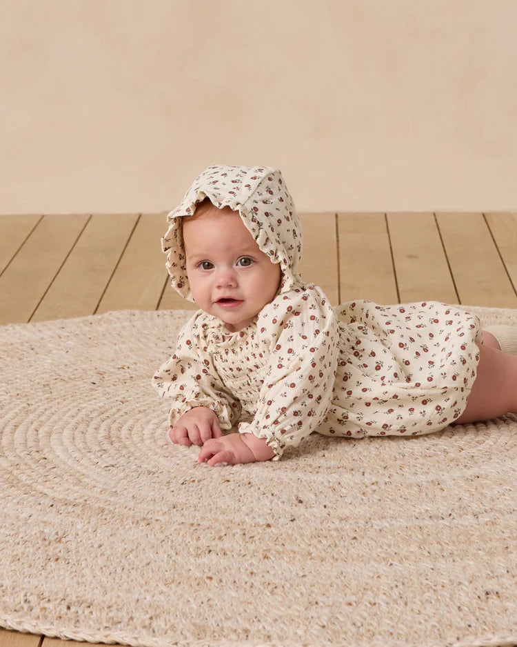 Woven Ruffle Bonnet | Winter Ditsy | Quincy Mae