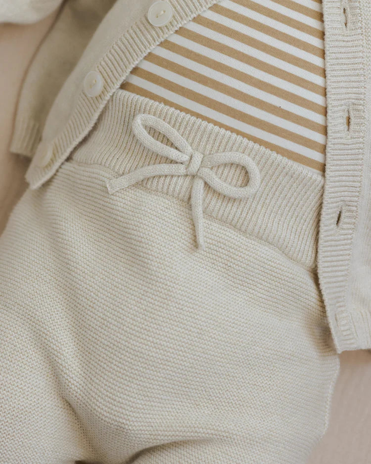 Knit Pant | Heathered Natural | Quincy Mae