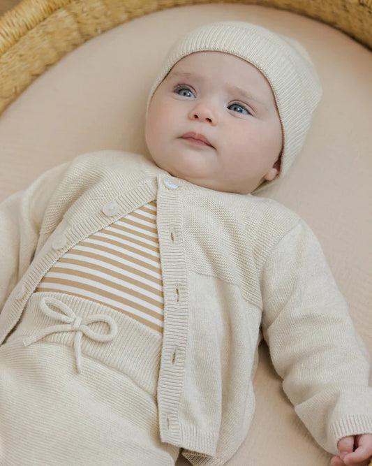 Knit Cardigan | Heathered Natural | Quincy Mae