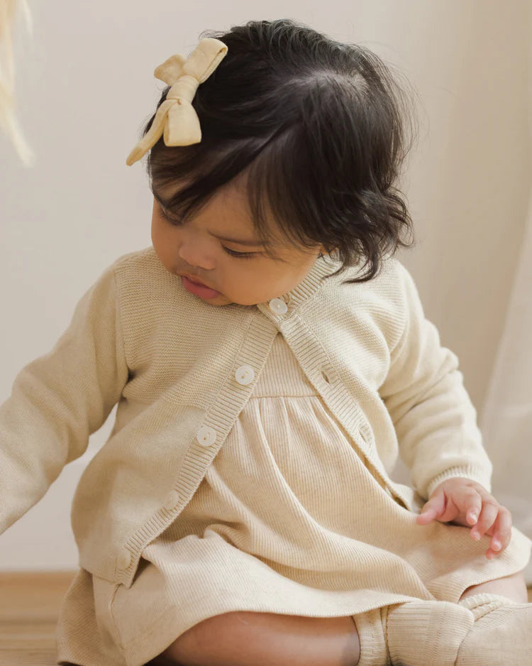 Knit Cardigan | Heathered Natural | Quincy Mae