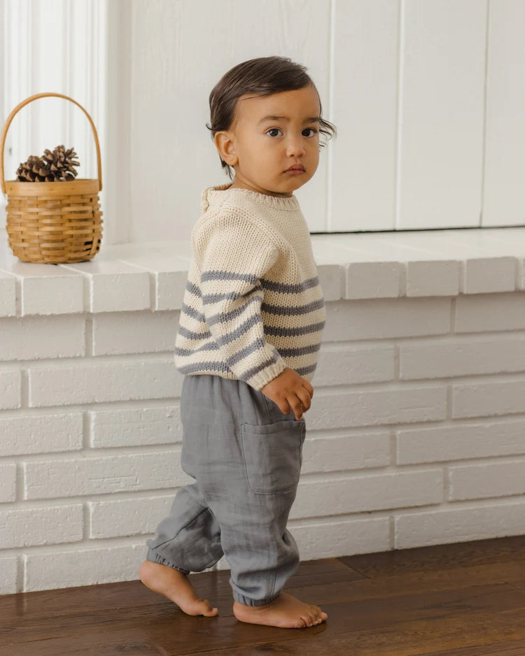 Rex Sweater | Slate Stripe | Quincy Mae