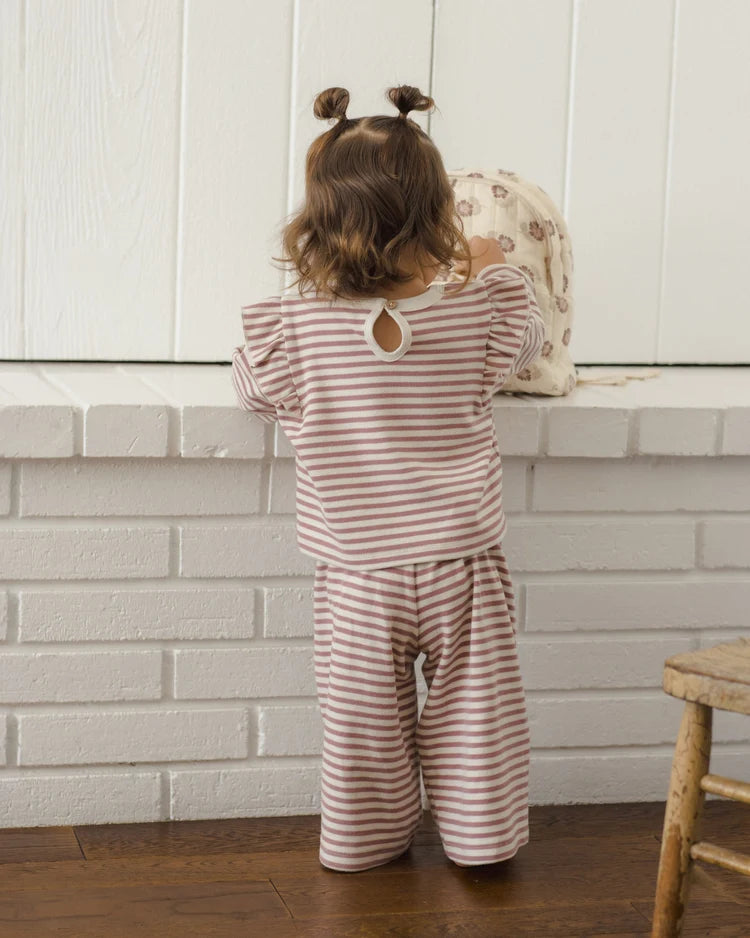 Ruffle Cozy Set | Mulberry Stripe | Quincy Mae