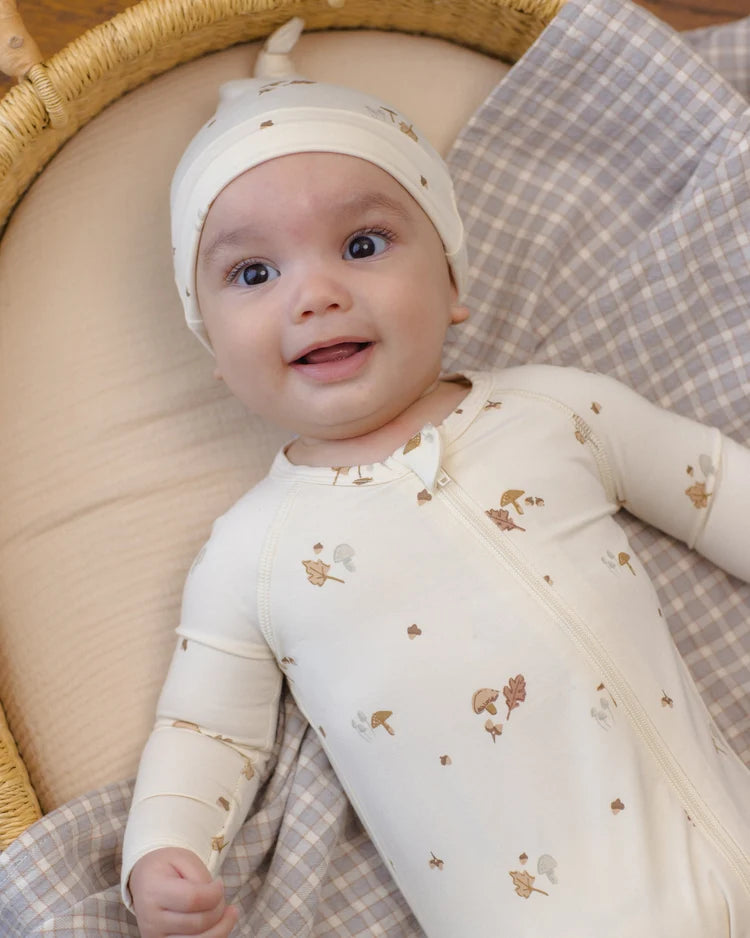 Bamboo Zip Footie | Woodland | Quincy Mae