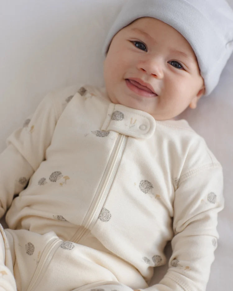 Zip Long Sleeve Sleeper | Hedgehog | Quincy Mae