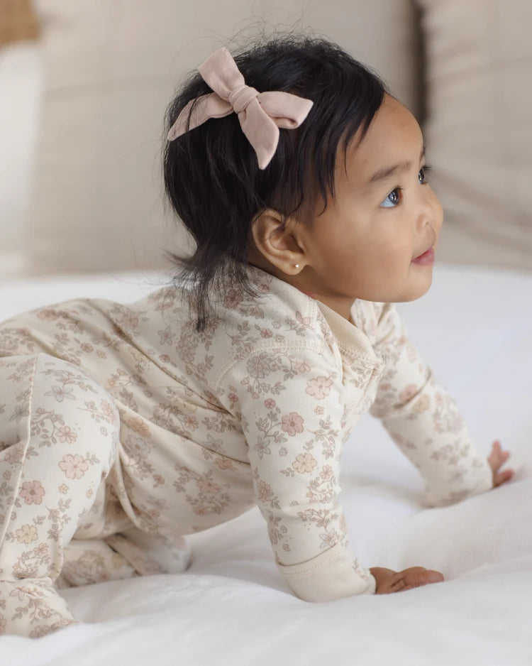 Zip Long Sleeve Sleeper Footie | Floral Vine | Quincy Mae