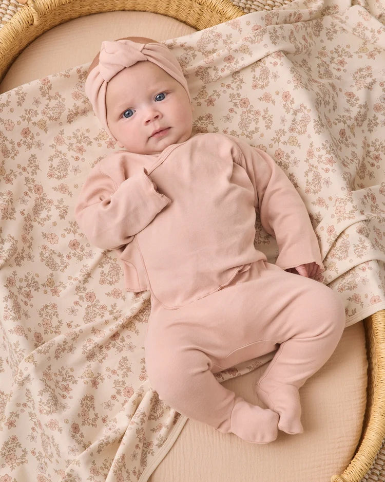 Wrap Top + Footed Pant Set | Dusty Rose | Quincy Mae