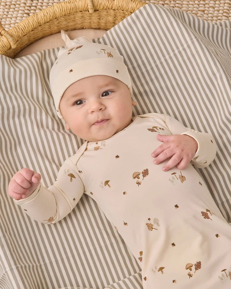 Bamboo Baby Gown + Hat Set | Woodland | Quincy Mae