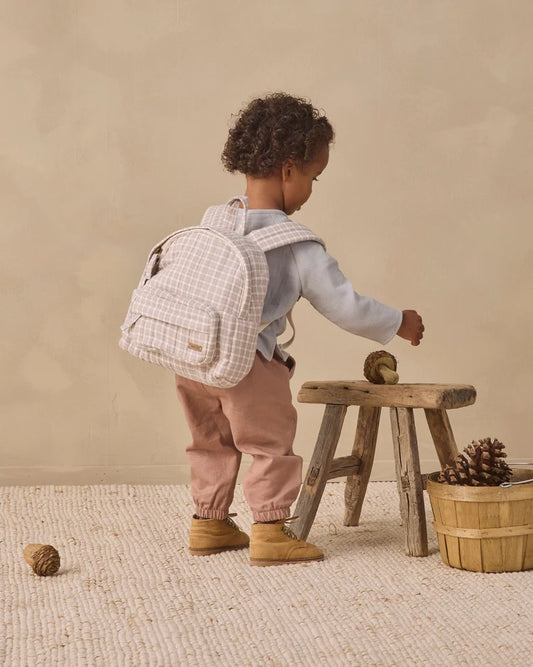 Mini Backpack | Blue Gingham | Quincy Mae