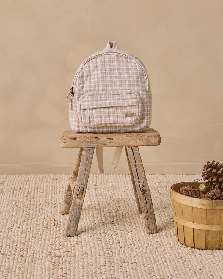 Mini Backpack | Blue Gingham | Quincy Mae