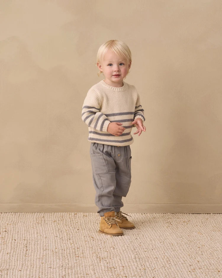 Rex Sweater | Slate Stripe | Quincy Mae