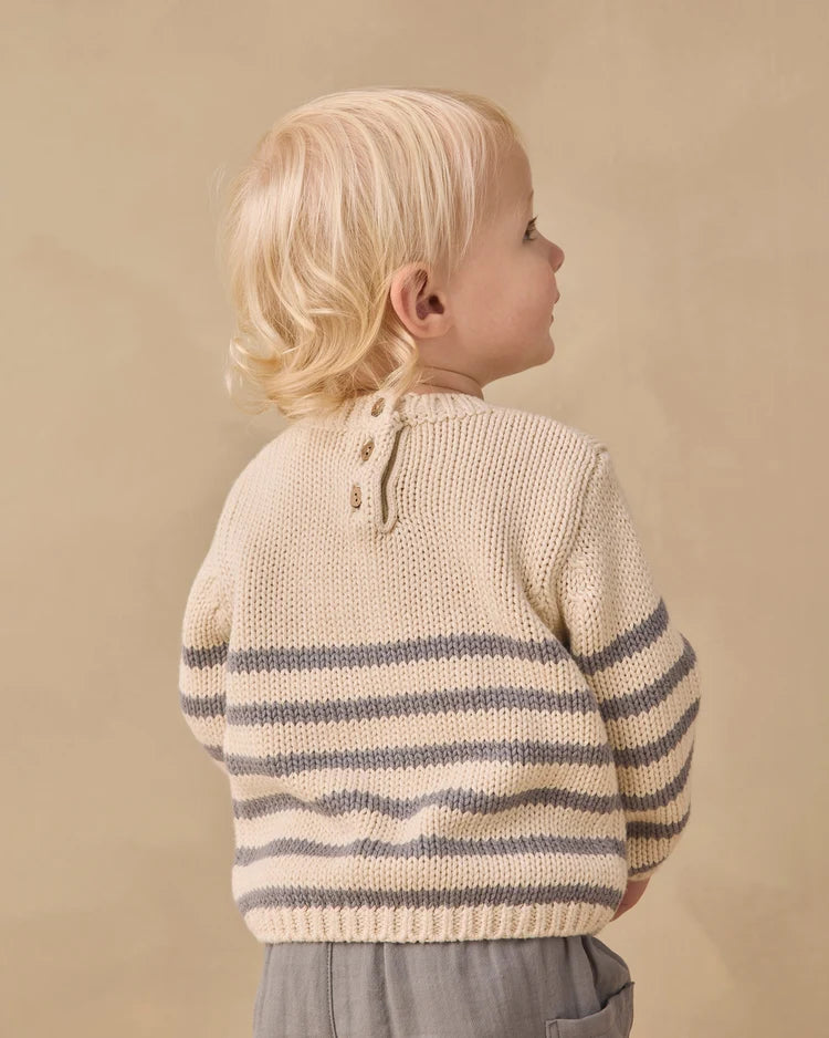 Rex Sweater | Slate Stripe | Quincy Mae