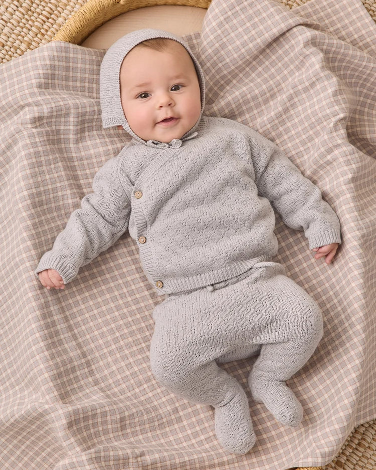 Knit Wrap Top + Pant Set | Cloud | Quincy Mae
