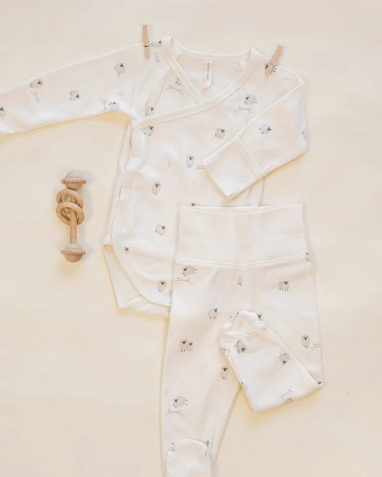 Side Snap Bodysuit + Pant Set | Sheep | Quincy Mae