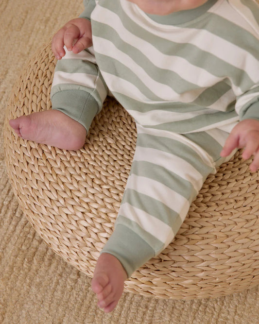 Relaxed Sweatpant | Sage Stripe | Quincy Mae