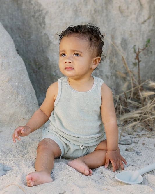 Terry Tank + Short Set | Sage | Quincy Mae