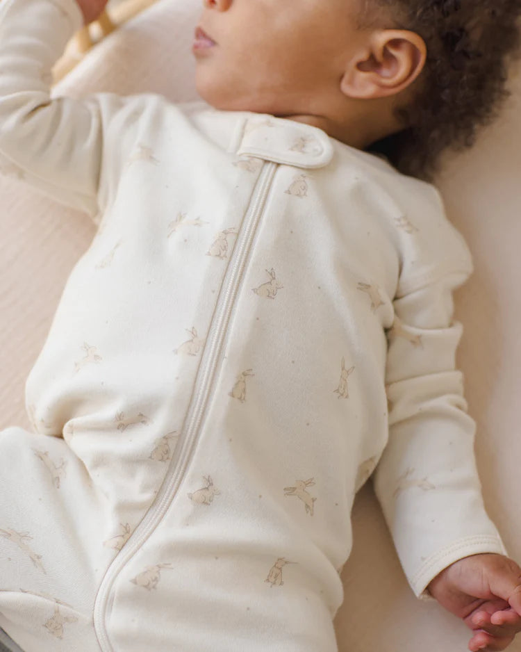 Zip Long Sleeve Sleeper Footie | Bunnies | Quincy Mae