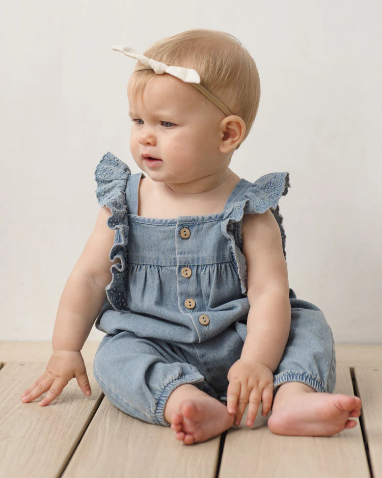Nova Romper | Lightweight Denim | Quincy Mae