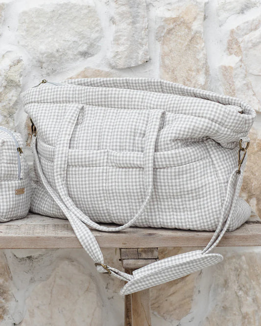 Diaper Bag + Changing Mat | Sage Gingham | Quincy Mae