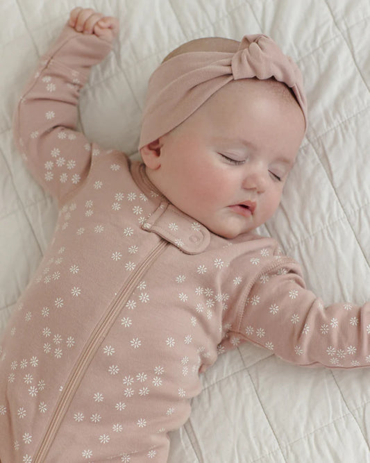 Zip Longsleeve Sleeper | Mauve Daisy | Quincy Mae