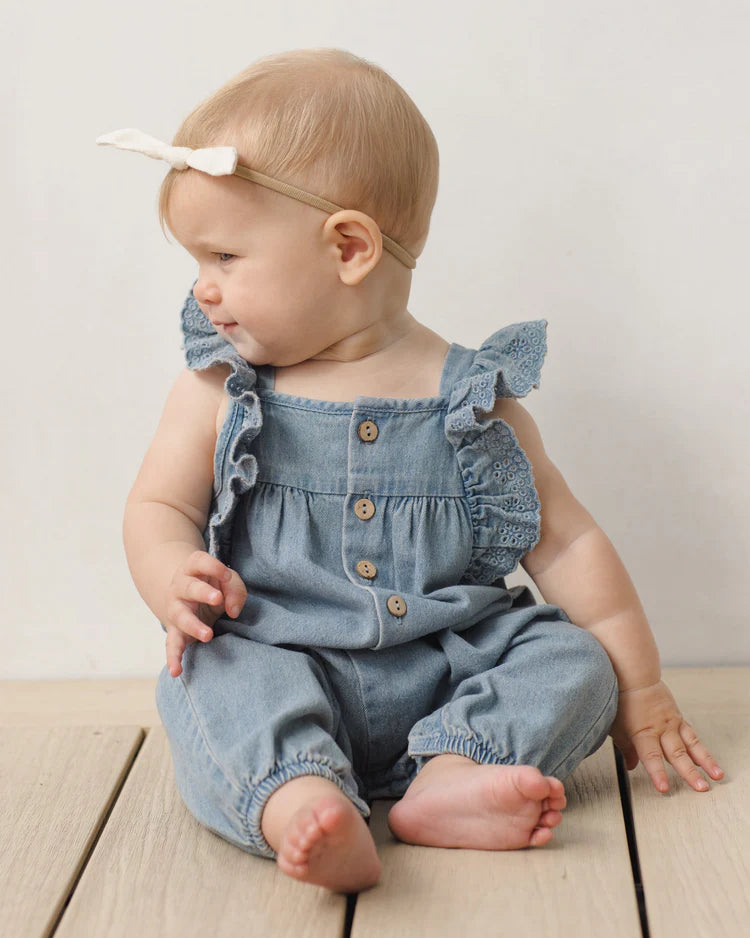 Nova Romper | Lightweight Denim | Quincy Mae