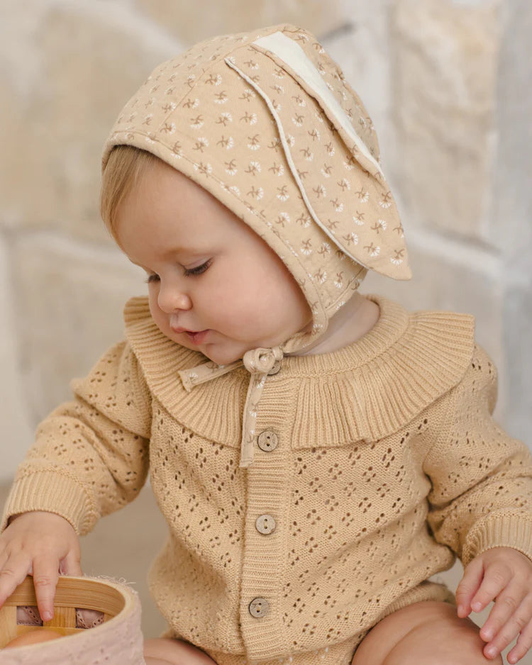 Ruffle Collar Cardigan | Butterscotch | Quincy Mae