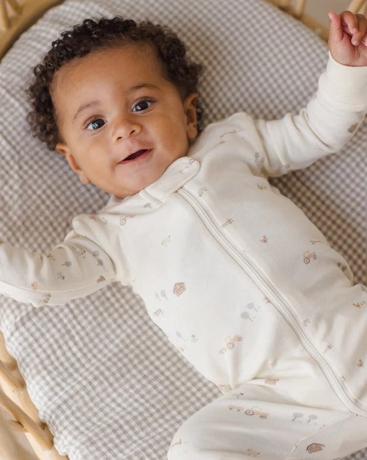 Zip Long Sleeve Sleeper Footie | Bunnies | Quincy Mae
