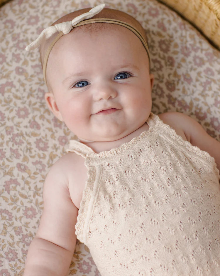 Annie Knit Romper | Ecru | Quincy Mae