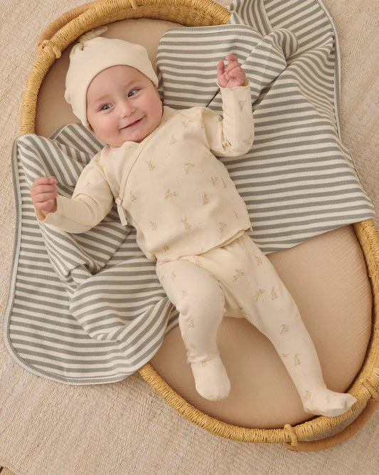 Wrap Top + Footed Pant Set | Bunnies | Quincy Mae