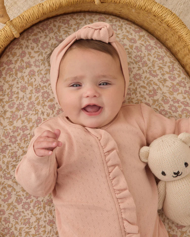 Pointelle Knotted Headband | Melon | Quincy Mae