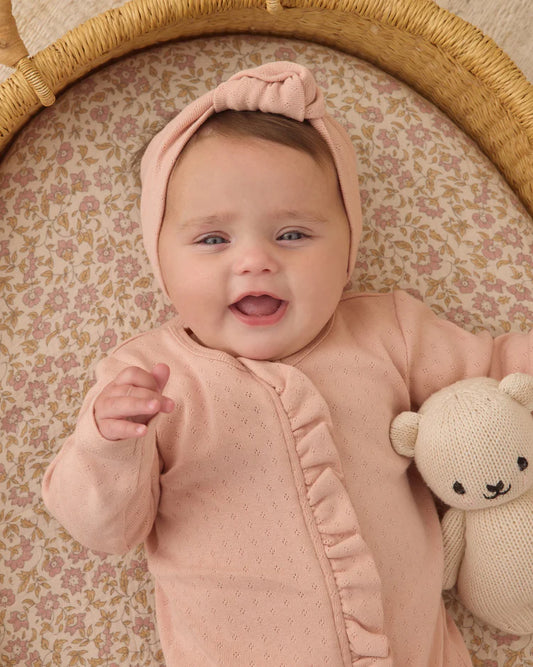 Pointelle Knotted Headband | Melon | Quincy Mae