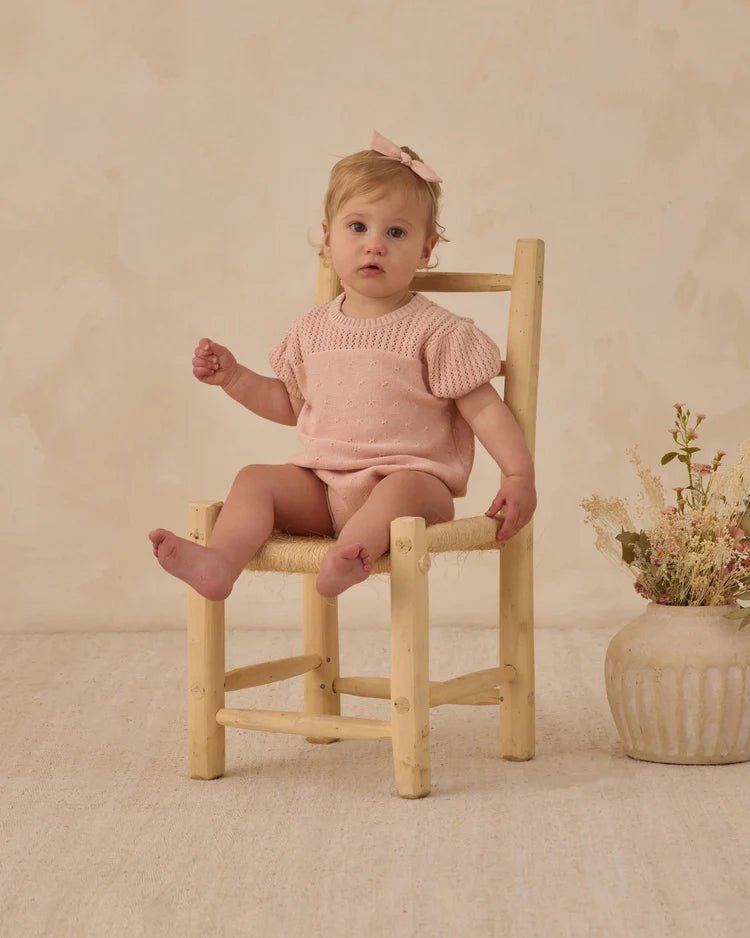 Pointelle Knit Romper | Melon | Quincy Mae