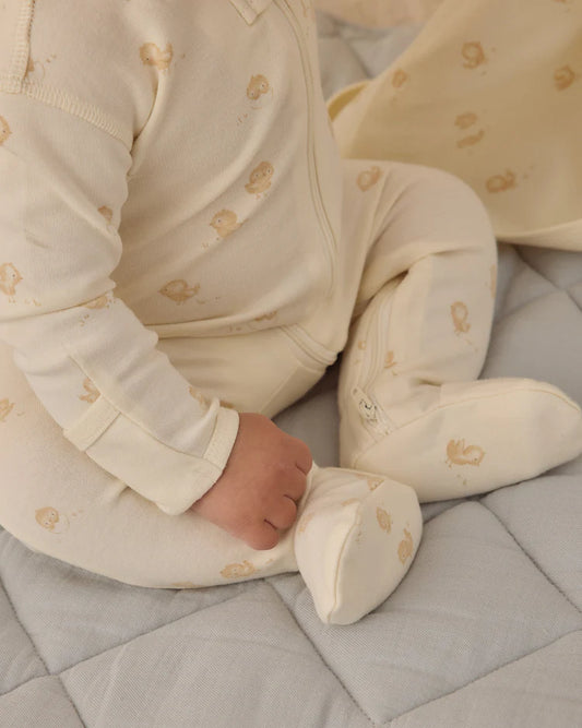 Zip Long Sleeve Sleeper Footie | Chicks | Quincy Mae