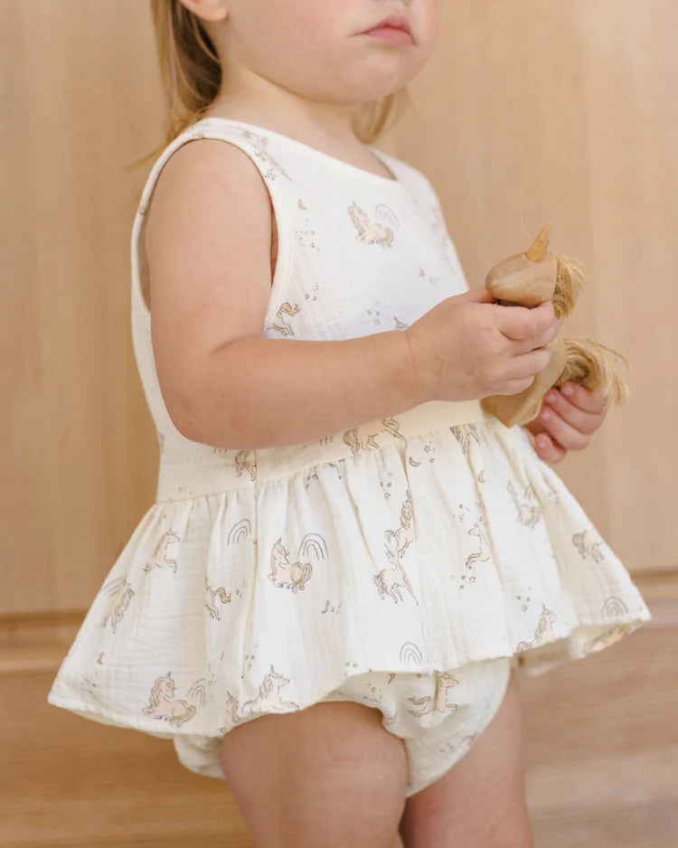 Sleeveless Peplum Set | Unicorns | Quincy Mae