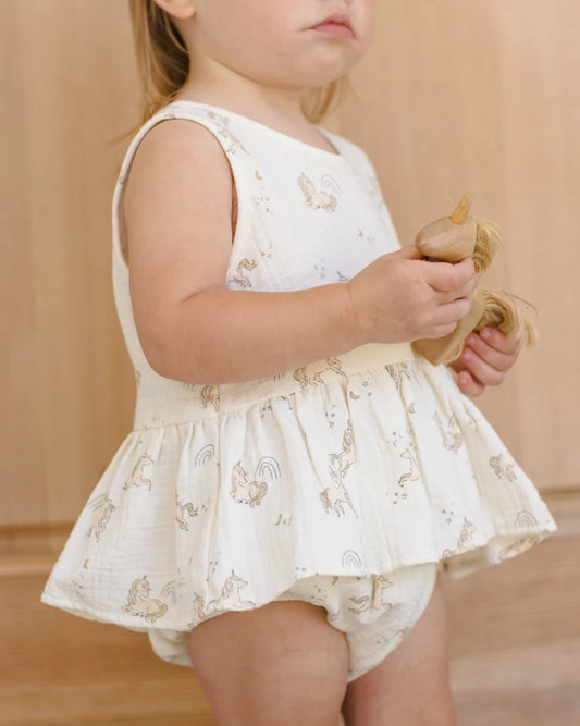 Sleeveless Peplum Set | Unicorns | Quincy Mae